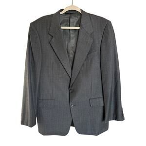 Hickey Freeman Boardroom 42R Gray Pinstripe Wool Cashmere 2 Piece Power Suit USA